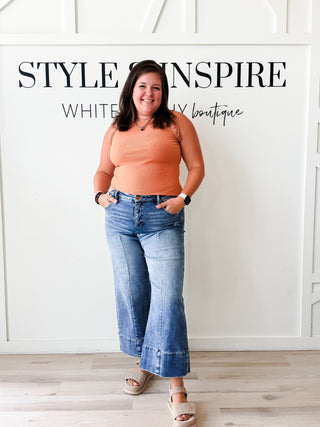 Kortney Grommet Ruffle Tank Top