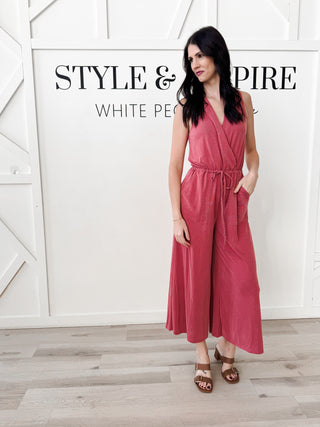 Harmony Surplice Neck Rib Jumpsuit