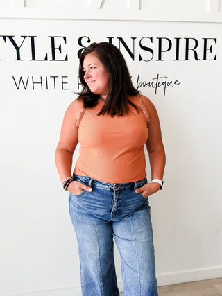 Kortney Grommet Ruffle Tank Top