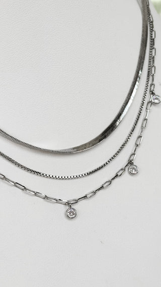 Layered Chain Rhinestone Necklace. *Final Sale*