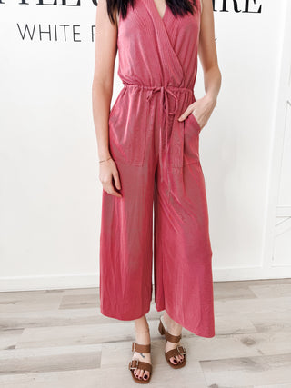 Harmony Surplice Neck Rib Jumpsuit