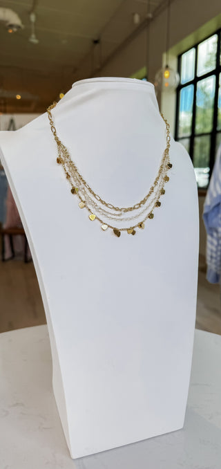 Draping Heart Charm Necklace