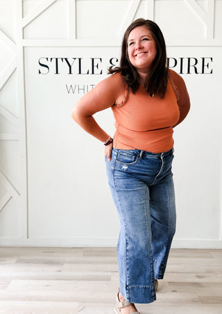Kortney Grommet Ruffle Tank Top