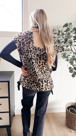 Ophelia Leopard Fleece Vest