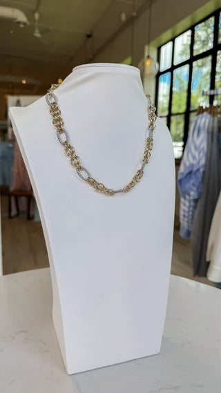 Two Tone Mixed Oval Chain Necklace *Final Sale*