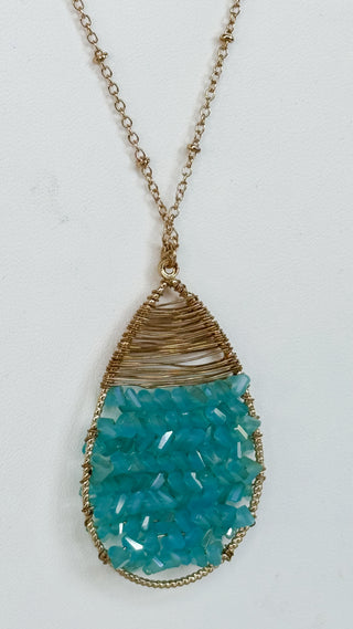 Wire Wrapped Chevron Bead Necklace *Final Sale*