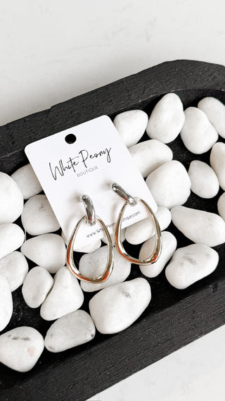 Silver Gold Open Link Earrings. *Final Sale*