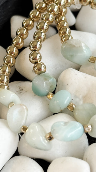 Stone and Metal Bead Bracelets. *Final Sale*