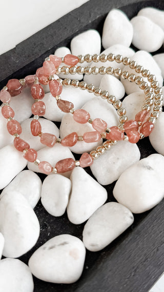 Stone and Metal Bead Bracelets. *Final Sale*