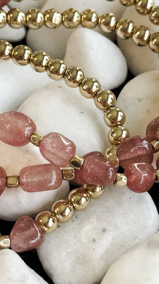 Stone and Metal Bead Bracelets. *Final Sale*