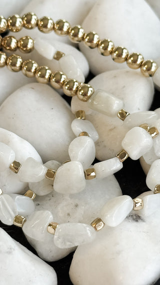 Stone and Metal Bead Bracelets. *Final Sale*