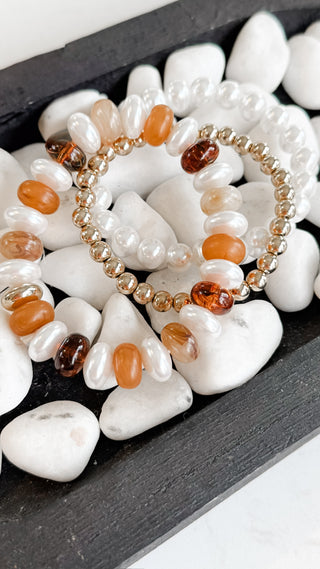 Pearl and Marble Resin Bracelets. *Final sale*