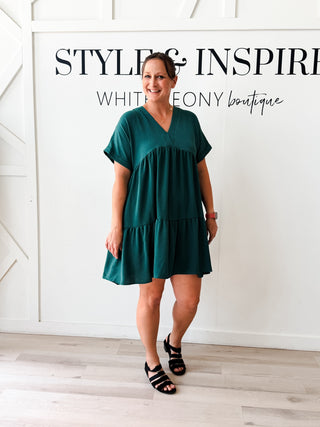 Caroline V-Neck Tiered Dress
