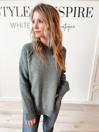 Sophia Chenille Raglan LS Sweater