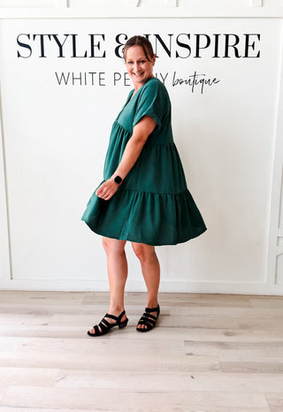Caroline V-Neck Tiered Dress