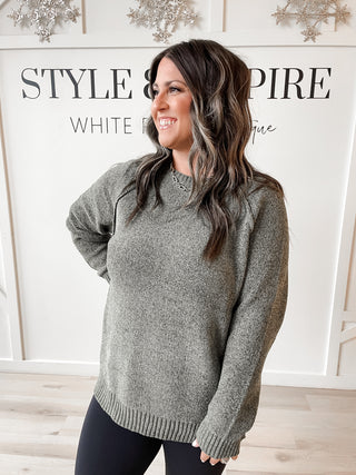 Sophia Chenille Raglan LS Sweater