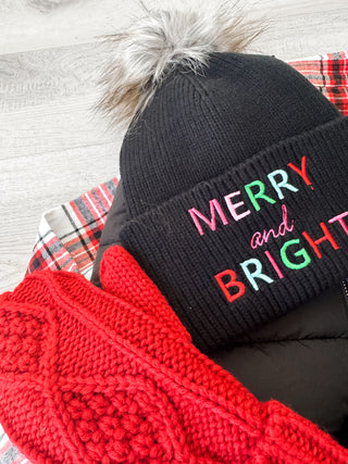 Merry And Bright Pom Hat *final sale*