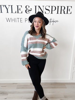 Myra Balloon Sleeve Cable Knit Sweater