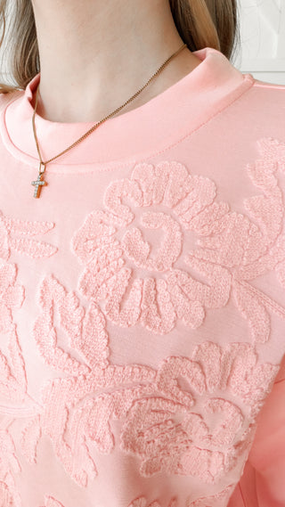 Sammy Floral Knit Embroidery Sweatshirt