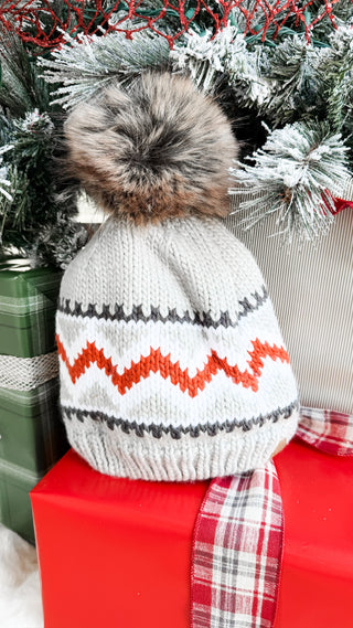 Winter Pattern Pom Hats *Final Sale*