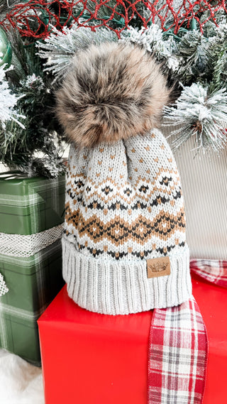 Winter Pattern Pom Hats *Final Sale*
