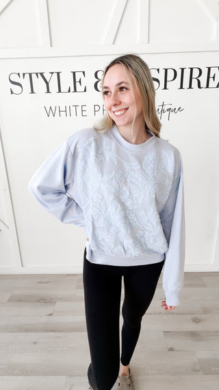 Sammy Floral Knit Embroidery Sweatshirt
