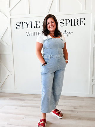 Remi Spaghetti Strap Denim Jumpsuit