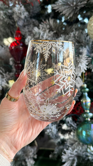Gold Foil Stemless Wine Glasses *Final Sale*