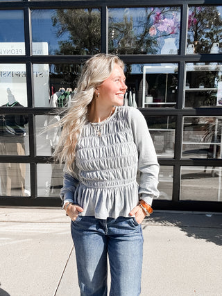 Luisa Smocked Long Sleeve Top