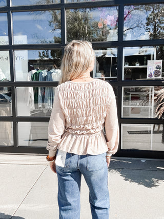 Luisa Smocked Long Sleeve Top