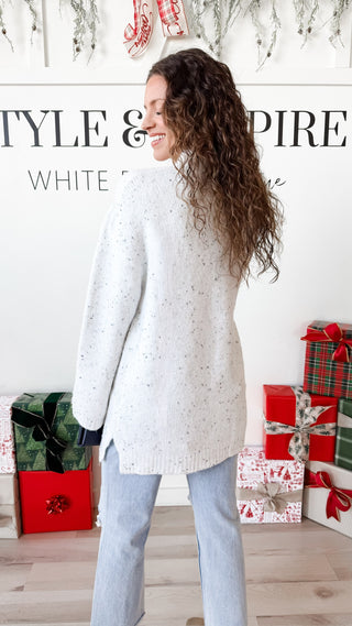 Tabbie Speckled Knit Tunic Sweater