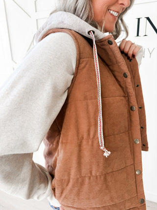 Miley Contrast Hooded Puffer Vest