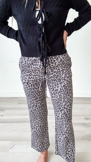Arlou Ribbed Leopard Print Pants