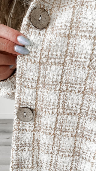 Margaret Hooded Tweed Shacket