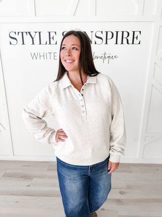 Priscilla Half Button Top