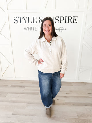 Priscilla Half Button Top
