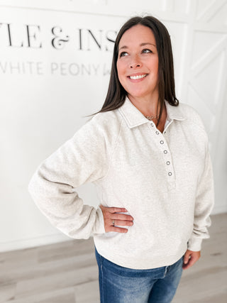 Priscilla Half Button Top