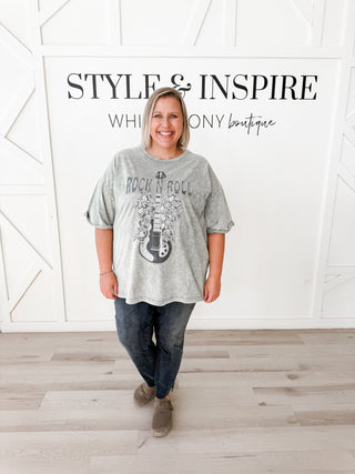 Lace Bow Rock N Roll Graphic Tee
