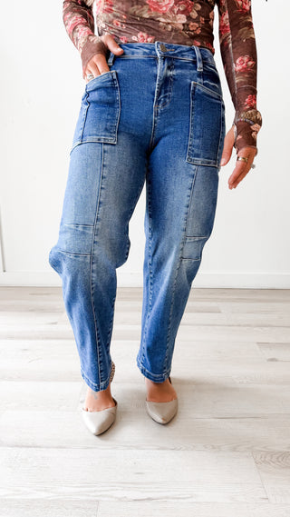 Risen Slouchy Ankle Barrel Jeans