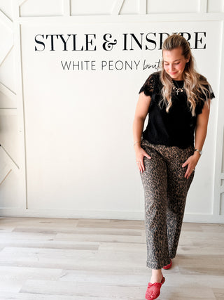Risen MR Animal Print Crop Pants