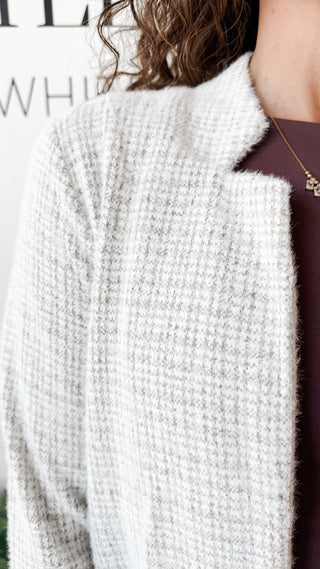 Rachael Cashmere Houndstooth Coatigan