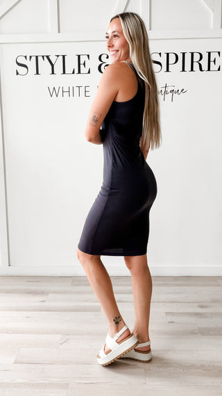 Amanda Double Layer Fitted Midi Dress