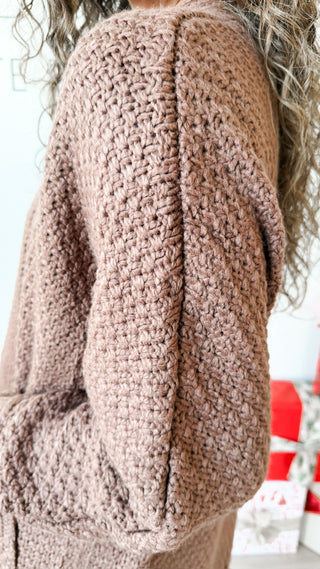 Mora Chunky Long Line Open Cardigan