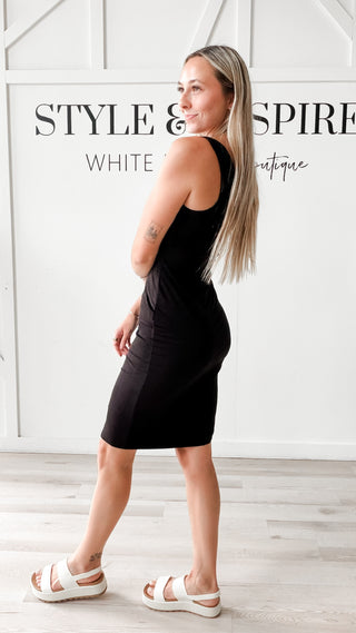 Amanda Double Layer Fitted Midi Dress