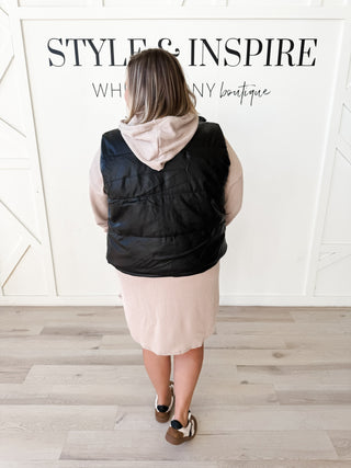 Trudy Quilted Faux Leather Vest