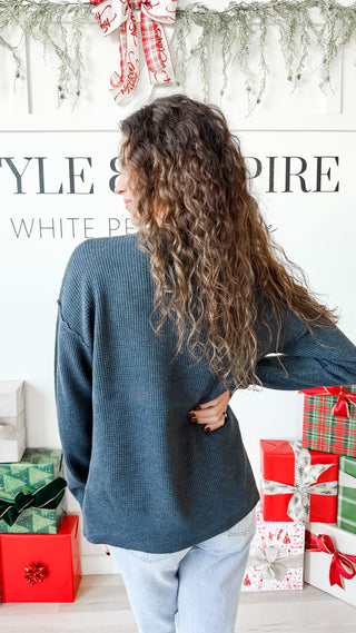 Sarina Henley Waffle Top