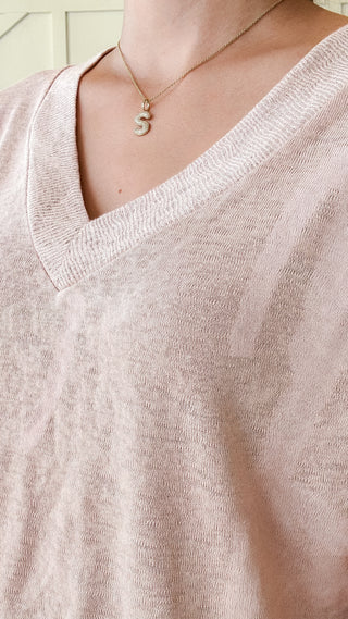 Samantha Slub V-Neck Contrast Tee