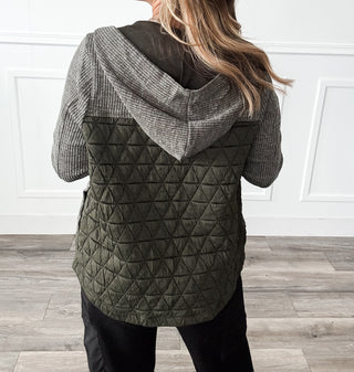 Colette Quilted Contrast Hooded Jacket