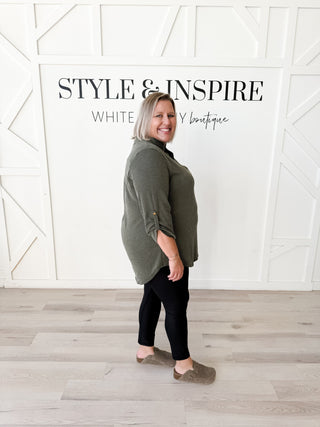 Kyra Mandarin Collar Ribbed top