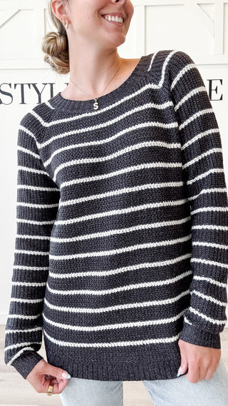 Libby Mini Waffle Striped Sweater